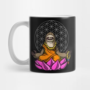 Sloth Buddha Zen Yoga Meditation Flower Of Life Mug